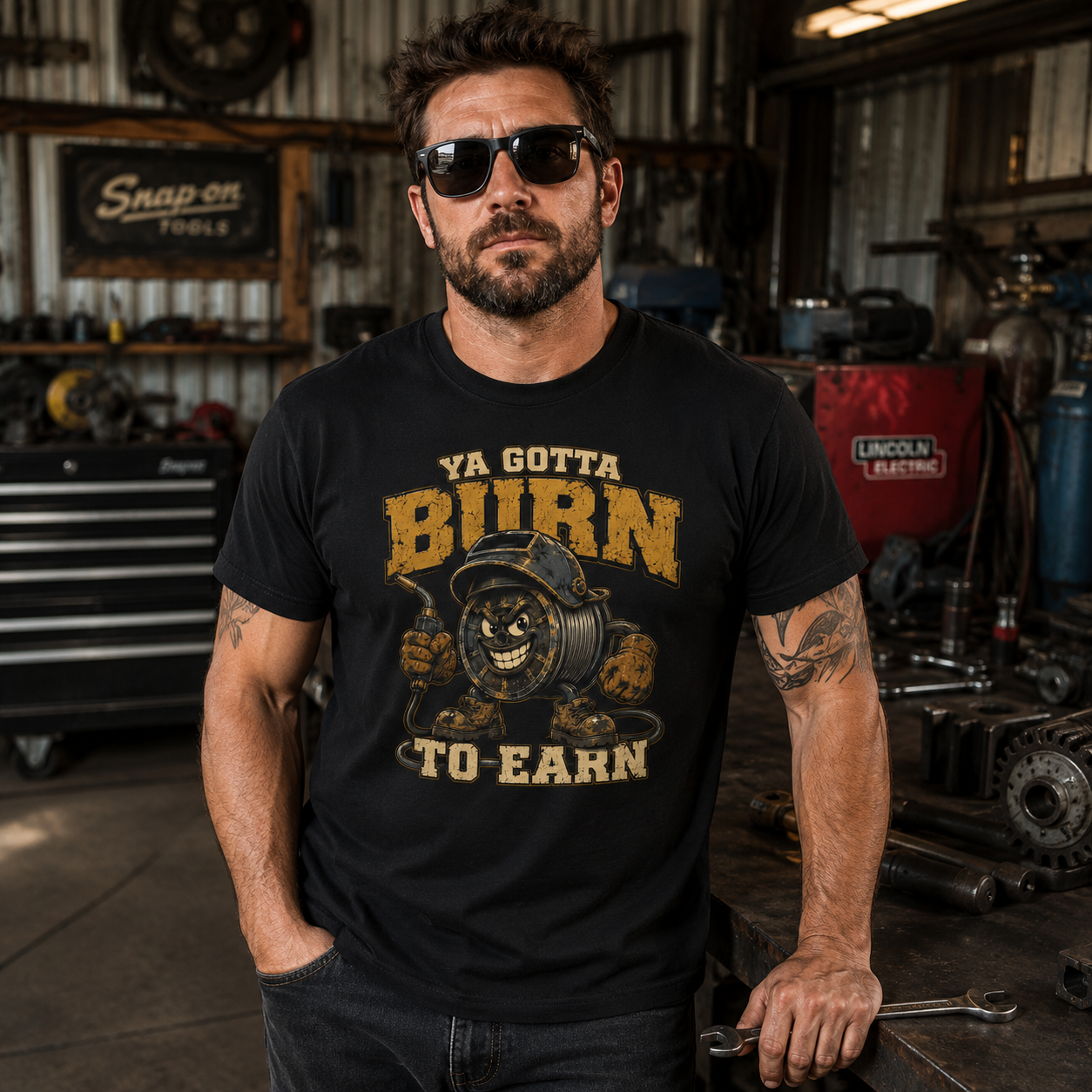 Welder Burn to Earn Gym T-Shirt