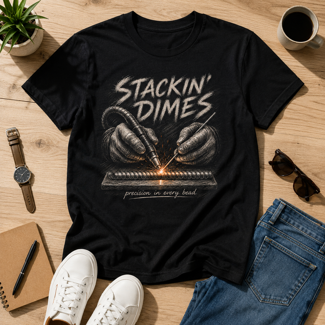 Stackin' Dimes Welding Tee