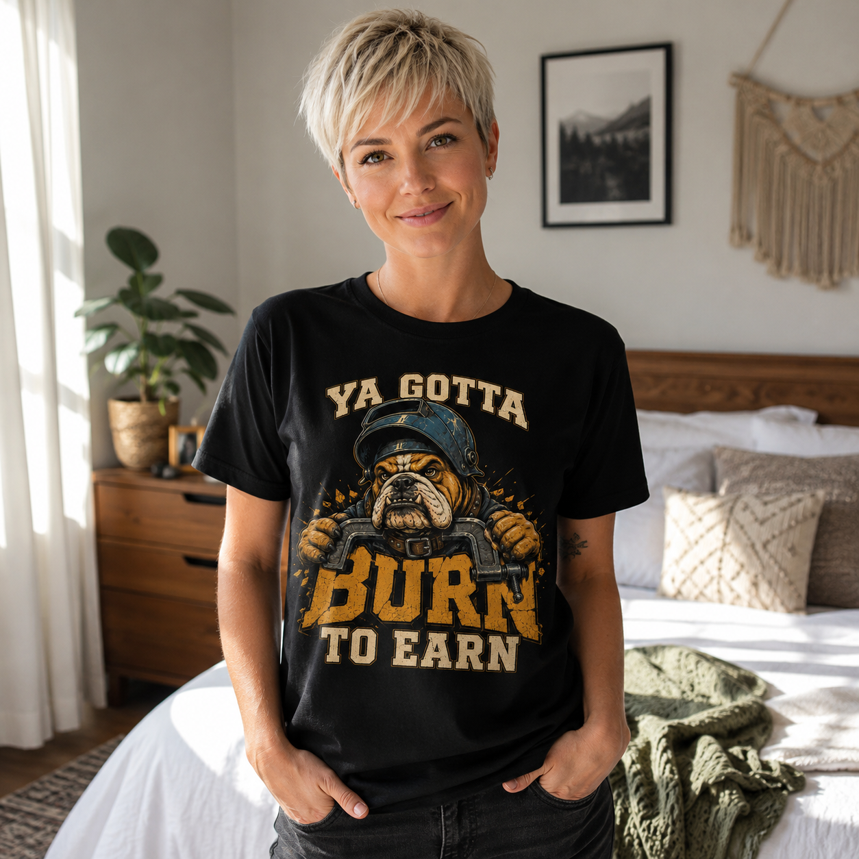 Burn to Earn Biker T-Shirt — Ya Gotta Ride Graphic Tee