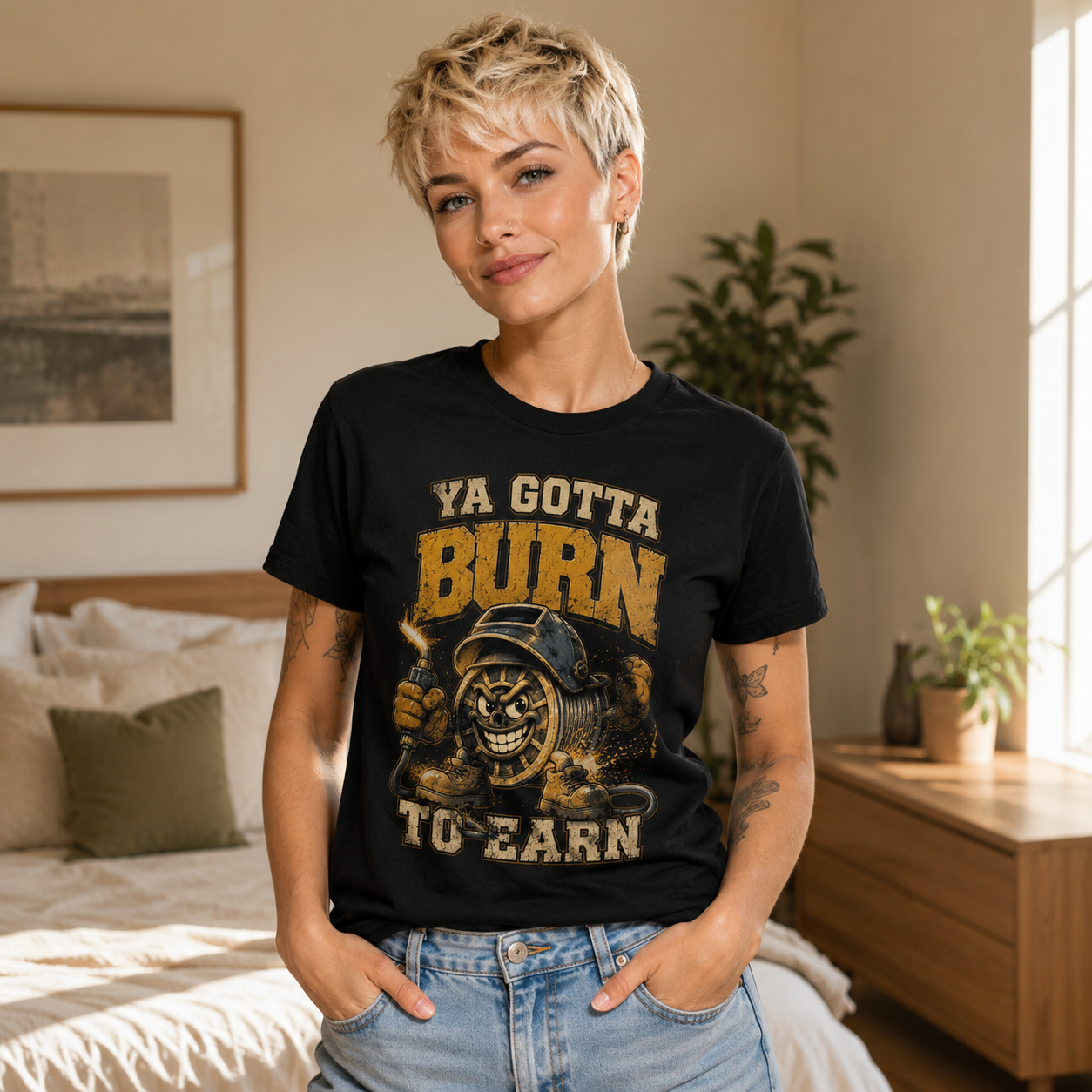Welder Burn to Earn Gym T-Shirt