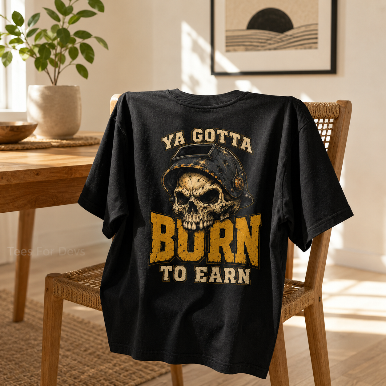 Burn to Earn Skull Tee