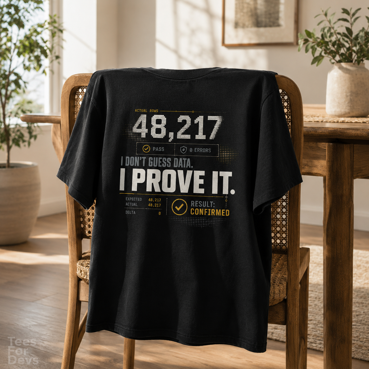 Data Scientist T‑Shirt — "I Don’t Guess Data. I Prove It." Graphic Tee