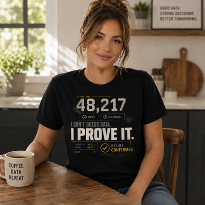 Data Scientist T‑Shirt — "I Don’t Guess Data. I Prove It." Graphic Tee