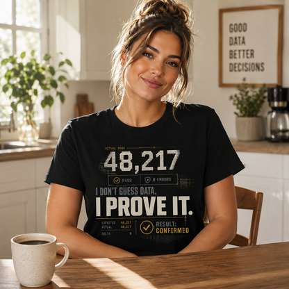 Data Scientist T‑Shirt — "I Don’t Guess Data. I Prove It." Graphic Tee