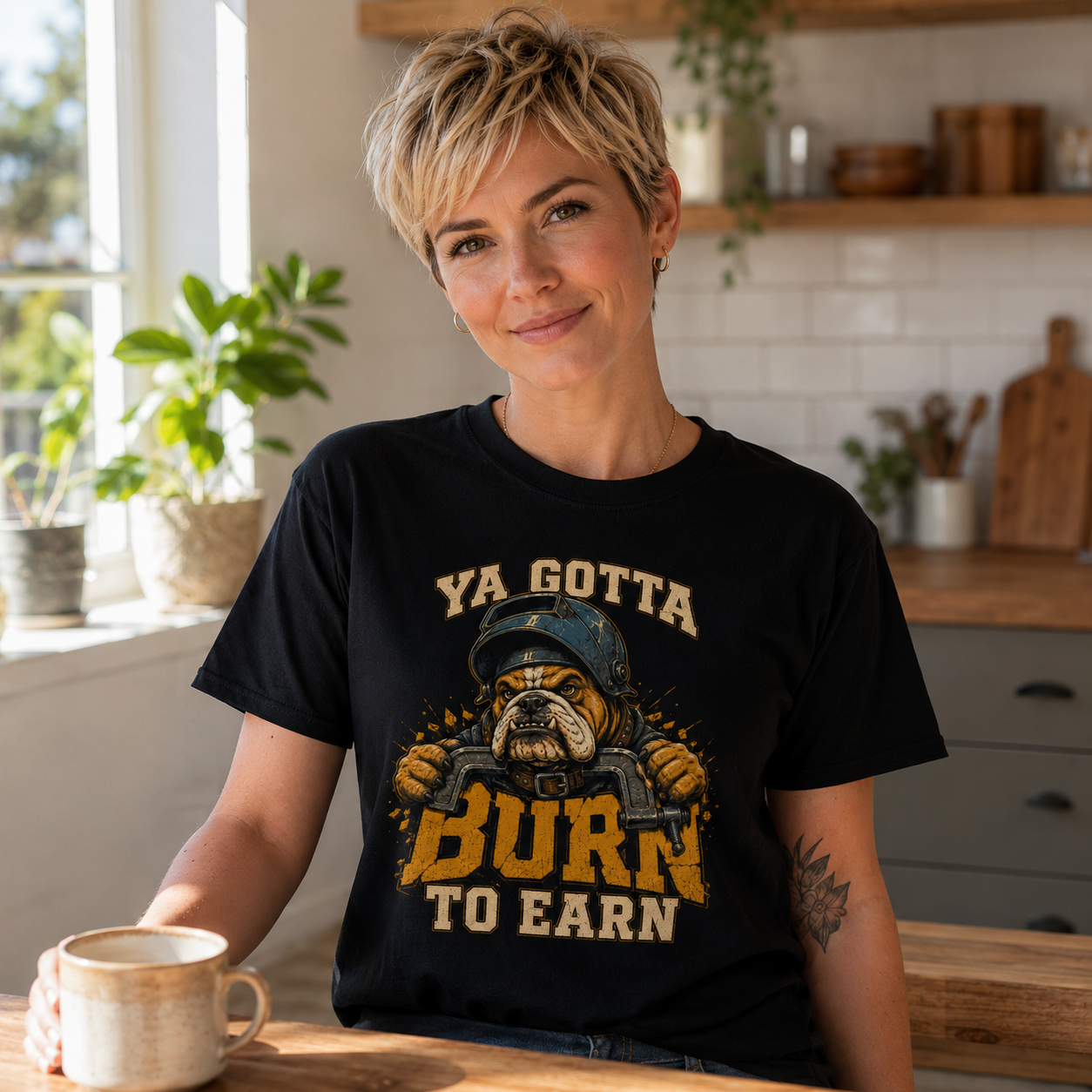 Burn to Earn Biker T-Shirt — Ya Gotta Ride Graphic Tee