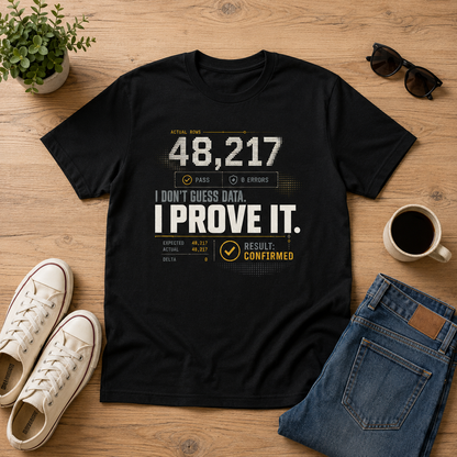 Data Scientist T‑Shirt — "I Don’t Guess Data. I Prove It." Graphic Tee