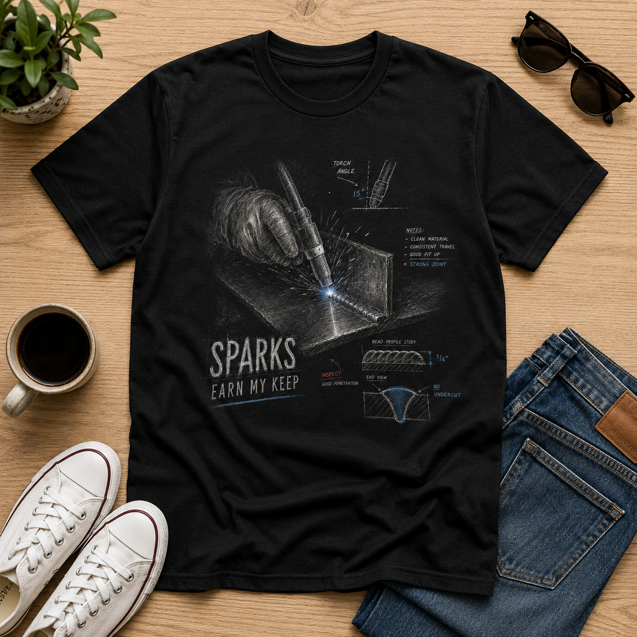 Sparks Welding Tee — "Sparks Earn My Keep"