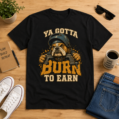 Burn to Earn Biker T-Shirt — Ya Gotta Ride Graphic Tee
