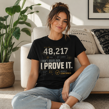 Data Scientist T‑Shirt — "I Don’t Guess Data. I Prove It." Graphic Tee