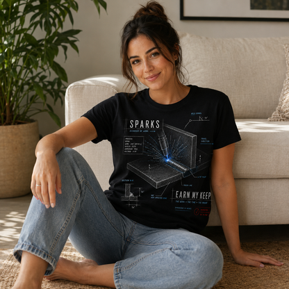 Sparks Blueprint Tee — "Earn My Keep"