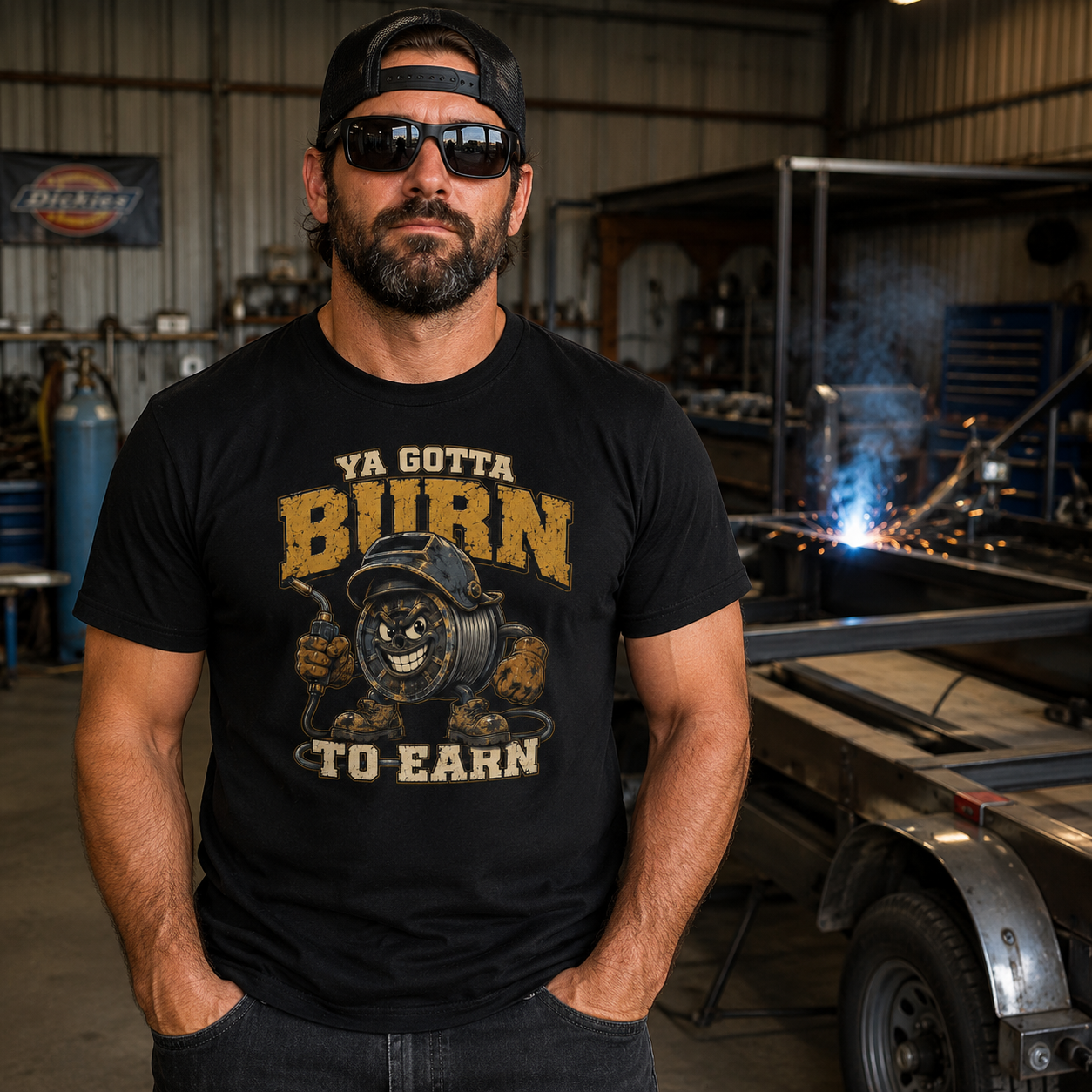 Welder Burn to Earn Gym T-Shirt