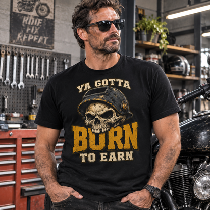 Burn to Earn Skull Tee