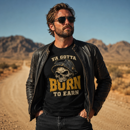 Burn to Earn Skull Tee