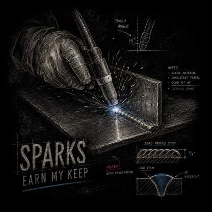Sparks Welding Tee — "Sparks Earn My Keep"