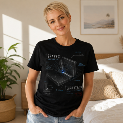 Sparks Blueprint Tee — "Earn My Keep"