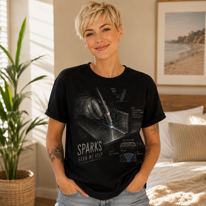 Sparks Welding Tee — "Sparks Earn My Keep"