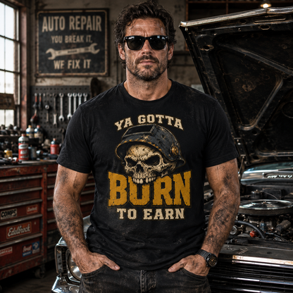 Burn to Earn Skull Tee