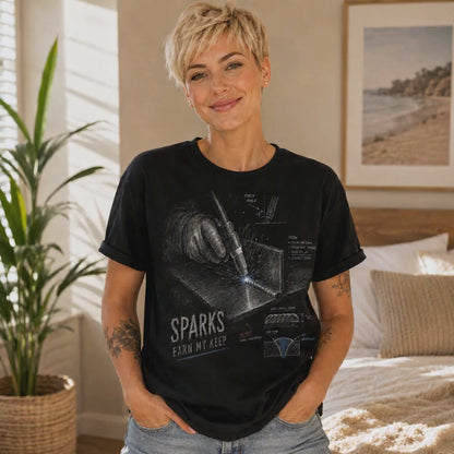 Sparks Welding Tee — "Sparks Earn My Keep"